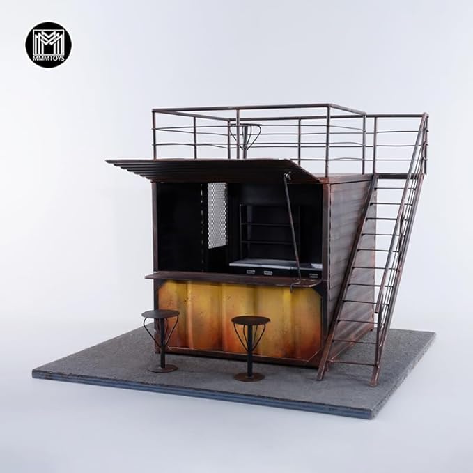 JXK Frontier Coffee House Model for 1/12 Scale Action Figures Realistic Dollhouse Accessory for Diorama Enthusiasts and Collectors