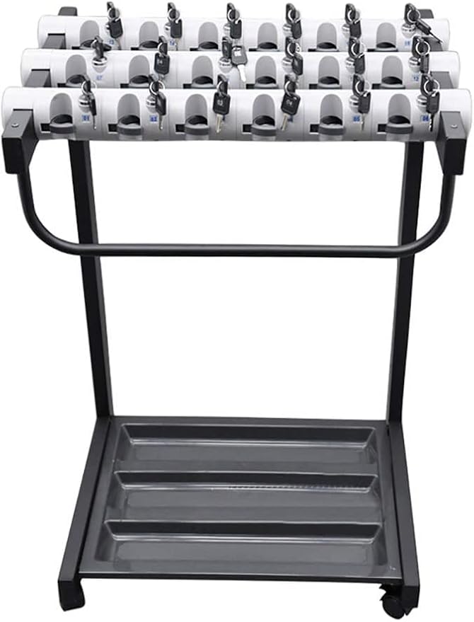 Large Umbrella Stand Rack - Commercial Entryway Umbrellas Holder with 18 Locks & Wheels, for Indoor Outdoor, Tall Enough Interior Decoration, Home Decoration