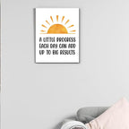 Inspirational Office Wall Art Decor, Motivational Add Up to Big Results Positive Quote Daily Affirmations Artwork Posters for Home Office Gym Classroom Decorations (8 X 10 Inches, Framed)