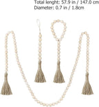 Home Decoration Bead Tassel String Wooden Beads Tassels Wall Hanging Decor Garland