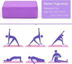 5 Piece Yoga Equipment Set EVA Blocks Cotton Stretching Strap Non Slip Knee Pad Pilates Fitness Kit