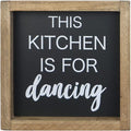 Joy Choice 8x8inch Kitchen Signs Wall Decor Farmhouse, This Kitchen Is For Dancing Wooden Signs Personalized, Home Table Sign With Solid Wood Frame.