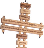 Holy Land Market Olive wood Cross from Bethlehem with a Certificate and Lord prayer card (Cross, 18 Inches)