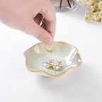 JAMEND CLXP 2PCS Lotus Leaf Shape Ring Holder Dish, Small Key Bowl, Ceramic Trinket Tray Jewelry Dish Organizing Necklace Earrings for Mom Friend Sister, All Jewelries Are NOT Included, Light Green.…