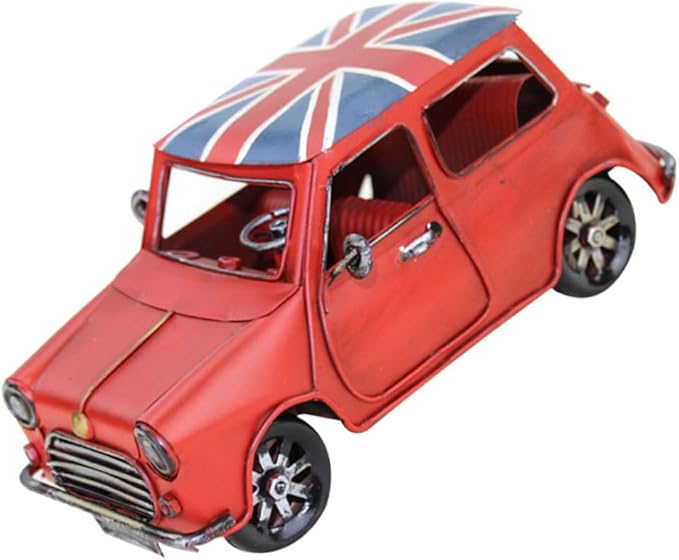 Holibanna Vintage Model Decorative Ornament Retro Wrought Desk Sculpture for Home Office Handmade Red Vehicle for Collectors Stylish Table Decor