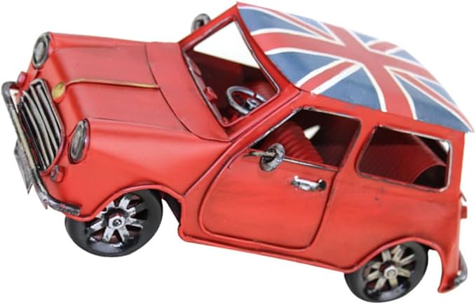 Holibanna Vintage Model Decorative Ornament Retro Wrought Desk Sculpture for Home Office Handmade Red Vehicle for Collectors Stylish Table Decor