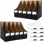 ANSSDO 24 Pack Black Cardboard Magazine Holder Premium Magazine File Holder Magazine Organizer, Magazine Storage Box, Large Volume Magazine File Organizer as Book Bins or Folder Holder for Desk