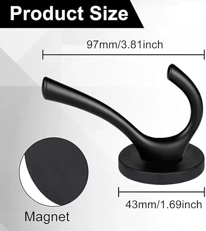 YUANQIAN Magnetic Wreath Hanger, Heavy Duty Magnets with Hook for Refrigerator, Christmas Decoration Magnetic Hooks for Metal Front Door, Cruise Hook Hanger for Hanging Cabins Grill (D43-U-2hook)