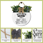 Kitchen Wall Art Decor,Kitchen Rules Rustic Round Wooden Sign,For Home, Office, Store Or Restaurant