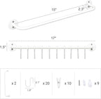 Mkono Hat Rack for Wall Baseball Cap Organizer Hanger with 20 Hooks Modern Metal Hat Holder Wall-Mounted Caps Display for Closet Door Bedroom Entryroom Laundry, Set of 2, White