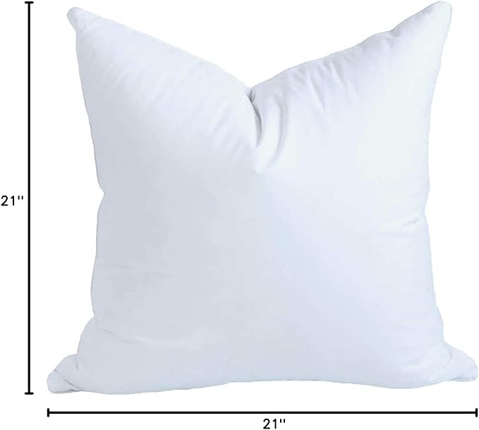 MoonRest® 21x21 Inch Synthetic Down Alternative Square Pillow Insert Form Stuffer for Sofa Shams, Decorative Throw Pillow, Cushion and Bed Pillow Stuffing - Hypoallergenic 21“X 21”