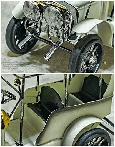 Vintage Style Classic Car Miniature - Antique Retro Tin Decor, Display Ornament, Home Interior Accent (Red)
