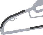 Amazon Basics Space Saving Non-Slip Rubber Coated Plastic Hangers with 360° Swivel Hook, Thin, Gray, Pack of 50