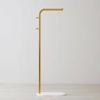 Freestanding Clothing Rack with Marble Base,Modern Garment Rack for Small Spaces,Sturdy Metal Coat Rack with Hooks,Clothes Rack for Hanging Clothes in Bedroom,Closet,Entryway (gold)