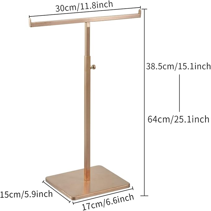 GAMAK Scarf Rack Display for Small Space, Scarf Display Stand Retail for Store Silk Neckband Girdle Pants Scarf Storage Organizer for Boutique Clothing Store (Color : Bronze)