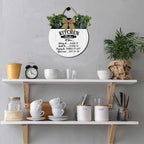 Kitchen Wall Art Decor,Kitchen Rules Rustic Round Wooden Sign,For Home, Office, Store Or Restaurant