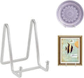 Plate Holder Easel Display Stand - 4.5 inch Metal Plate Stands for Display - Tabletop Picture Stand - Silver Iron Easels for Display Pictures | Photo Frames | Book | Decorative Plates | Plaque -1 Pack