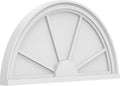 Ekena Millwork 30"W x 15"H x 2"P Half Round 4 Spoke Architectural Grade PVC Pediment