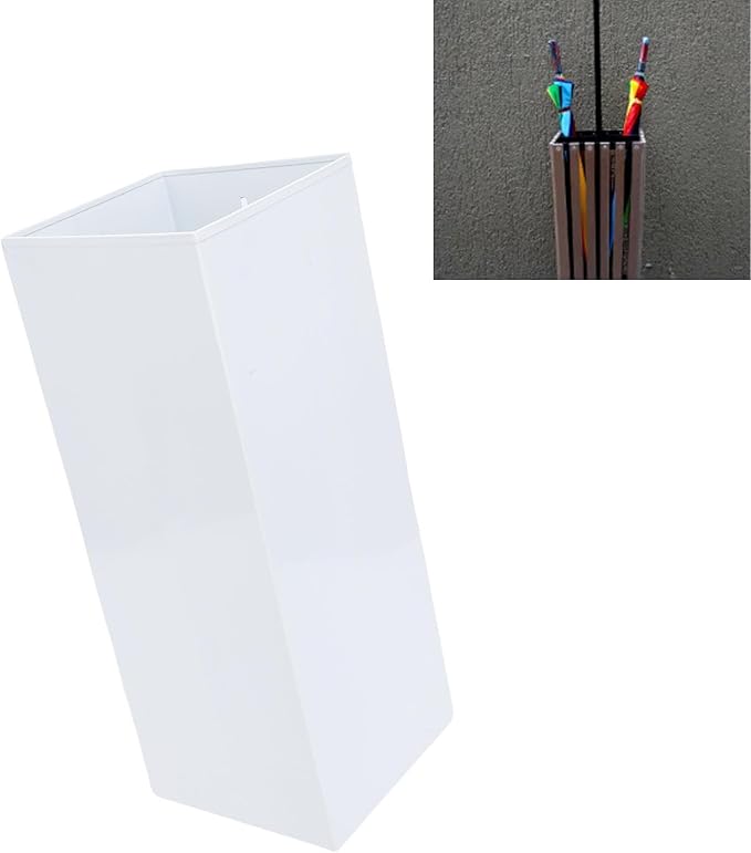 Umbrella Stand, Umbrella Holder for Entryway, Metal Square Umbrella Rack Organizer Freestanding, for Canes Walking Sticks (White)