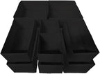 Drawer Organizer,12Pcs Dresser Drawer Organizers Foldable Closet Organization and Storage Dividers for Underwear, Sock, Baby Closet Organizer(Black)
