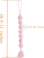 Handmade Natural Crystal Rose Quartz Car Hanging Ornaments for Home Decoration Feng Shui Ornament Yoga Meditation Car Decoration Tumbled Palm Stones