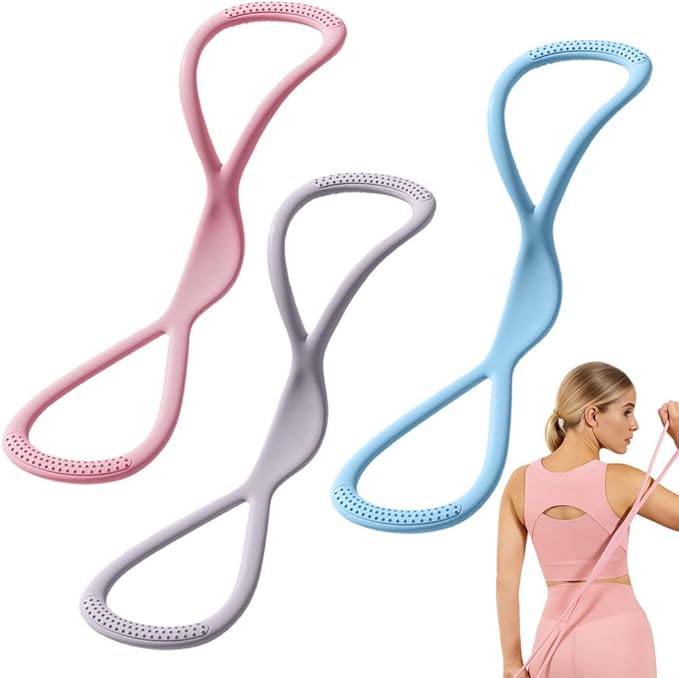 Resistance Bands, 2025 New Figure 8 Resistance Bands for Women Men, Exercise Bands with Handles for Working Out, Arm, Back, Fullbody Yoga Pulling Rope, Elastic Stretch Bands