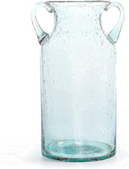 MDLUU Decorative Glass Vase 11" Tall, Bubble Air Flower Vase with Handles, Handblown Jug Vase for Dining Room, Bedroom, Bathroom, Mantel