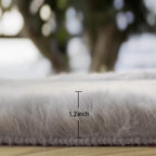 Faux Rabbit Fur Washable Rugs for Bedroom Light Grey Fluffy Rug for Living Room Non Slip Faux Fur Rug for Hallway 2x6 Shaped Rugs