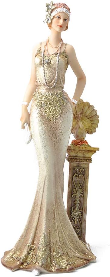Comfy Hour 13" Victorian Style Lady Figurine, Elegant Vintage Woman Statue for Home Decor, Hand-Painted Polyresin Sculpture, Antique Art Collectible Gift for Living Room, Bedroom & Shelf