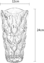 CEMABT 9.5inch 3.4 lb Glass Vases for Flowers Unbreakable Thickened Morden vase for Tables Centerpieces,Colorful,Vintage and Clear Rose Large Flower vases for Bouquet Unique Gifts（Clear）