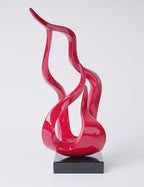 Abstract Sculpture Decor Modern Art Gift Holy Flame Figurine Statue for Bookshelf Table Desktop Office Red 16.5 Inch