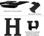 Wood Home Sign with Artificial Eucalyptus Wreath for O, Hanging Farmhouse Wall House Decor - Wood Letters for Art Rustic Home Decor, Wall Decor for Living Room Kitchen Entryway Gift (Black L)