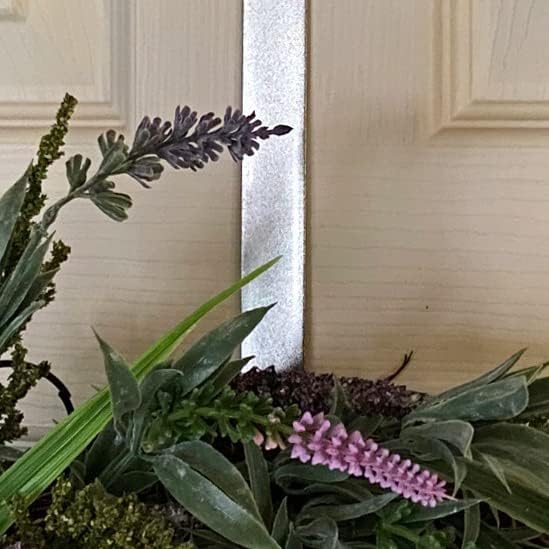 Haute Decor Dual-Sided Wreath Hanger (Glimmering Silver) - Hang Decorations on Both Sides of Your Door - Holds Even Heavy Decorations up to 20 pounds