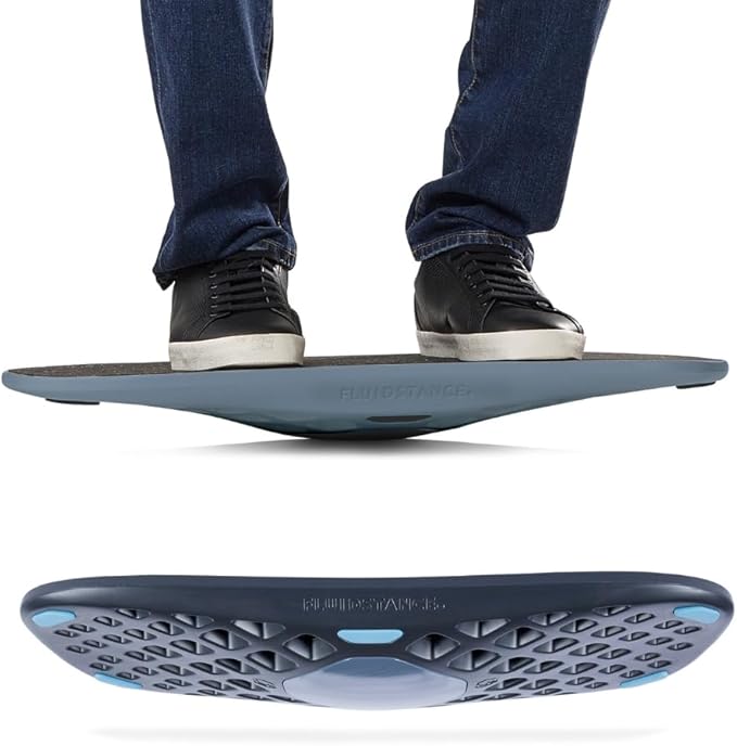 FluidStance Adult Balance Board for Standing Desk - Anti Fatigue USA Made 360 Degree Rocker Wobble Board as Exercise Equipment to Increase Focus & Movement - Sustainable Anti-Slip Plane Standing Board