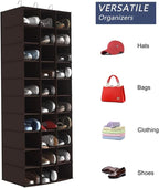 coastal rose Hanging Shoe Closet Organizer, 30 Sections Hanging Closet Organizers and Storage Shelves, Space Saving Shoe Rack Holder Hanger, Coffee