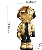 Astronaut Sculpture, Large Spaceman Statue for Home Decor, Living Room, Office, Bedroom, and Retail Spaces, Unique Space-Themed Home Accent.