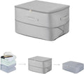 Ultra Space Saving Self Compression Organizer, Large Capacity Storage Bag, Thick Satin Fabric Heavy Duty Bags for Comforters Blankets Bedding Duvet (Gray, Large, 21x17x12in)