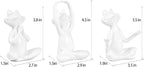 Suoedd White Frog Figurines Yoga Decor Set of 3 –Frog Yoga Statues for Modern Living Room Table Office Bookshelf Shelves Home Sculptures Decor