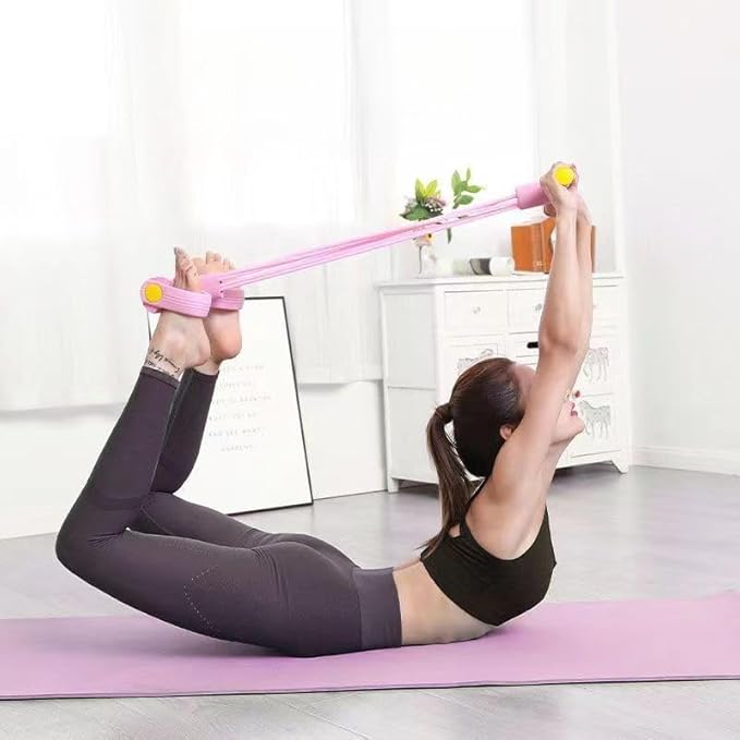 21 Fitness Resistance Bands Set with 4 Tube Pedal Ankle Puller - Multifunction Tension Rope for Abdomen Waist Arm Leg Stretching, Sit-Up Assistance Elastic Strength Bands with Handles