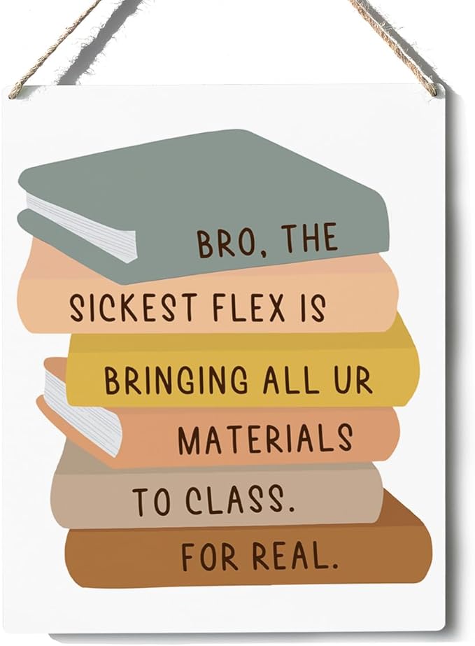 Xiolcxdr Funny Classroom Wall Art Decor Teacher's Day Thank You Gifts for Women Man First Day of College Daycare Gift English Geometry Science Music Math Class Prints Wall Sign