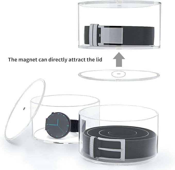 NIUBEE Belt Organizer, Acrylic 4 Layers Belt Case Storage Holder and Display for Accessories like Jewelry,Watch,Bracelets
