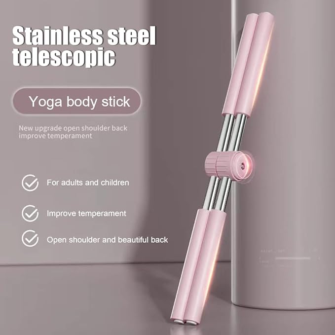 Yoga Sticks Stretching Tool Yoga Hunchback Posture Corrector Adjustable Open Shoulder Beauty Back Body Shaper Trainer Correction Stick Fitness Gym EquipmentRetractable Posture