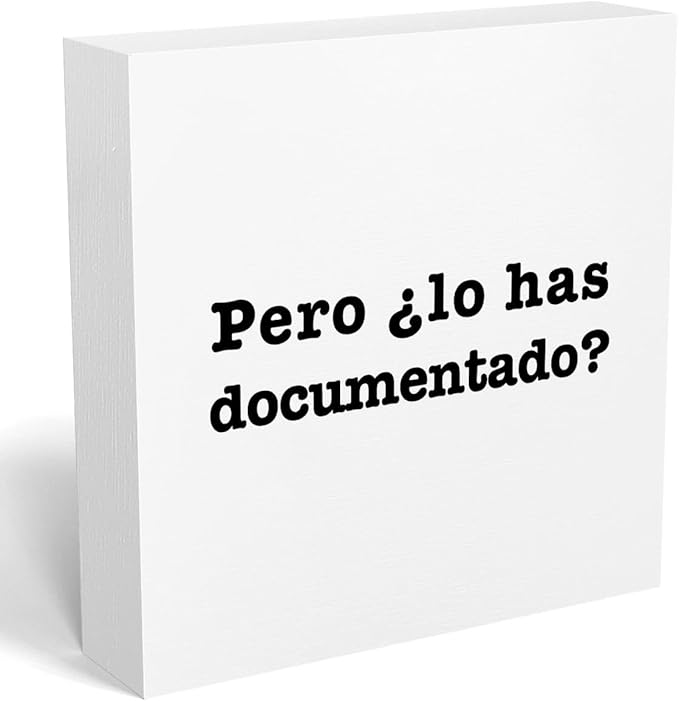 mmiishe Spanish But Did You Document It Wooden Box Sign The Office Gifts Boss Day Gifts for Him Funny Office Boss Gifts for Women Coworkers Decorations for Home Office Desk 5 x 5 Inches