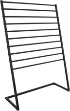 Xuthusman Multi-Size Scarf Display Stand, Metal Scarf Holder Organizer, Freestanding Scarf Rack for Commercial Clothing Retail Store Towel Rack Ties Belt Pants Hanging Rack (Black, 100CM)