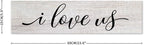 Rustic Wood Sign I Love Us Inspirational Quote Distressed Look Decorative Wooden Sign Vintage Wall Hanging Art Plaque Wall Decoration Home Decor for Farmhouse Room Door Porch Family Sign