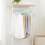 Utopia Home Plastic Hangers 50 Pack, Space Saving Plastic Clothes Hangers for Adults with Built-in Strap Hooks, Essential for Shirts, Pants, Skirts & Coats (Aqua)