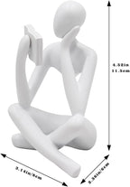 Jinkoozz Reading Women Statue, Thinker Sculptures, Abstract Art Ornament, Modern Aesthetic Figurine Decoration, Suitable for Home Living Room Bedroom Office Shelf Table Desk Bookshelf Decor