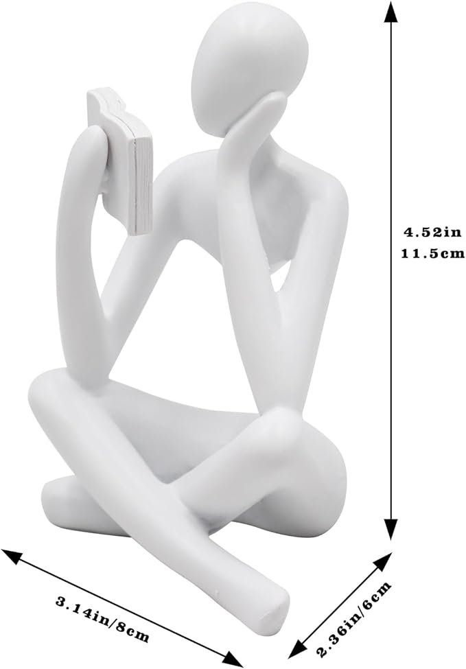 Jinkoozz Reading Women Statue, Thinker Sculptures, Abstract Art Ornament, Modern Aesthetic Figurine Decoration, Suitable for Home Living Room Bedroom Office Shelf Table Desk Bookshelf Decor