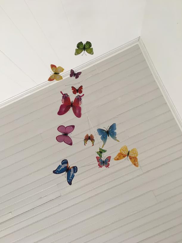 Colorful Butterfly Hanging Mobile, Decorative Lightweight Ceiling Accent for Room Decor