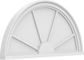 Ekena Millwork 32"W x 16"H x 2"P Half Round 4 Spoke Architectural Grade PVC Pediment